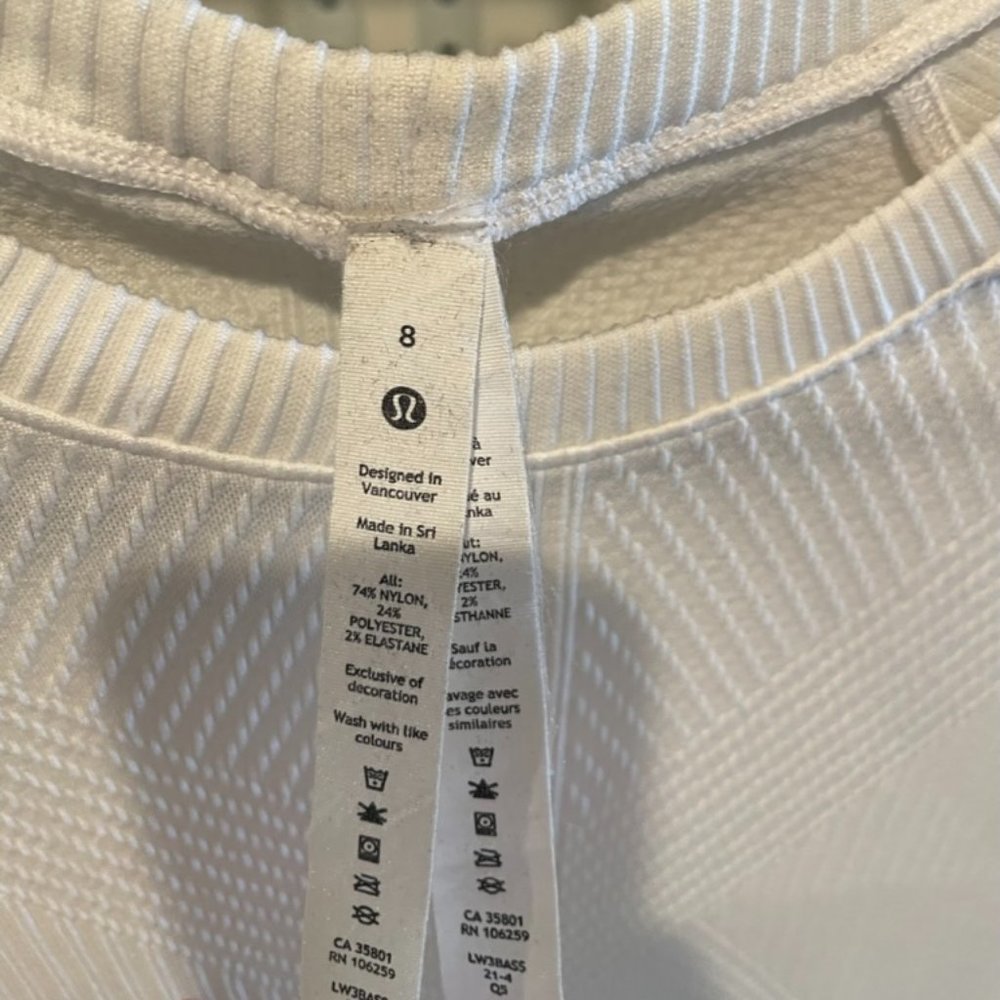 Lululemon White long sleeve top